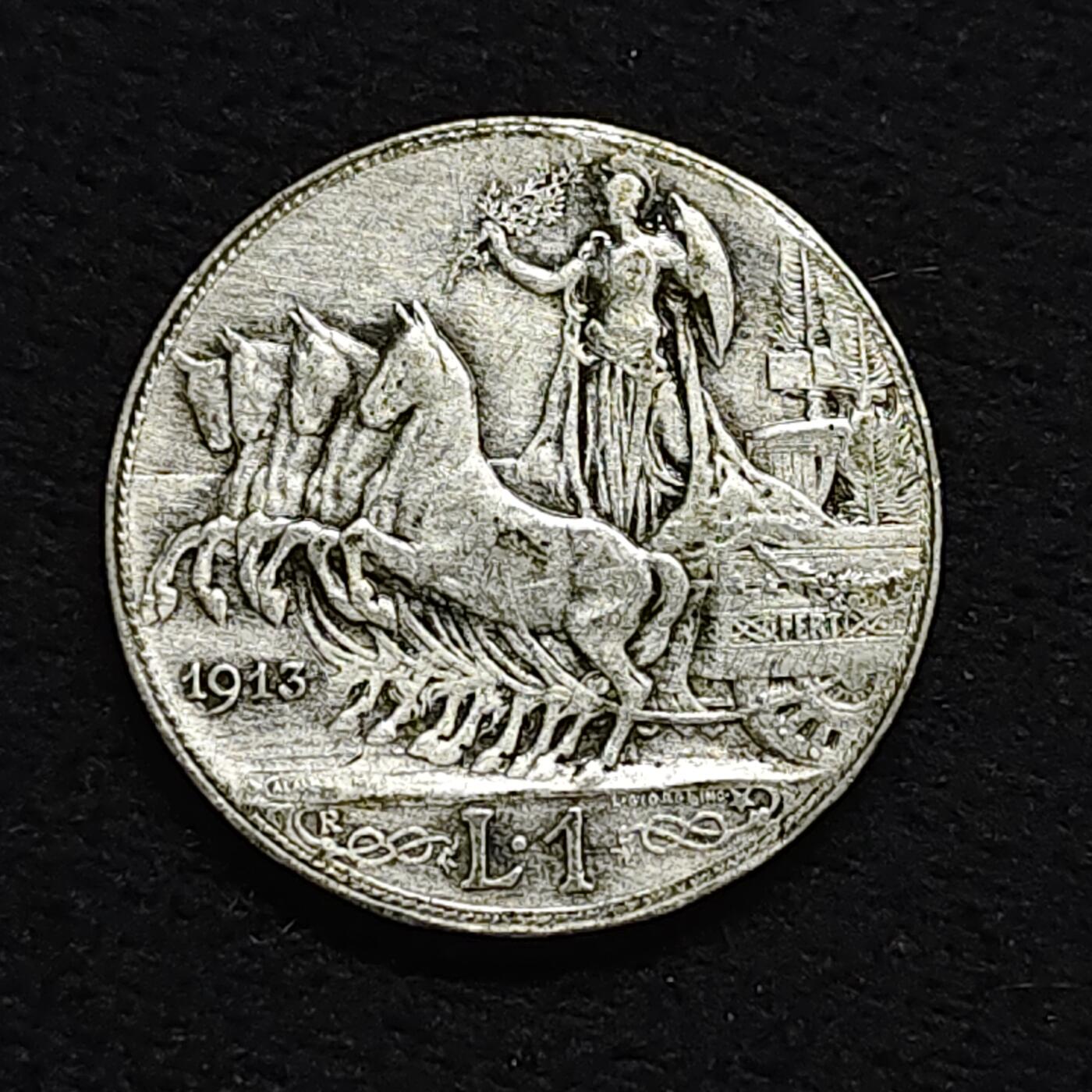 【全场包邮】纯粹捡漏拍476场（免费代拍第13场）调整中 意大利1913年马车1里拉银币