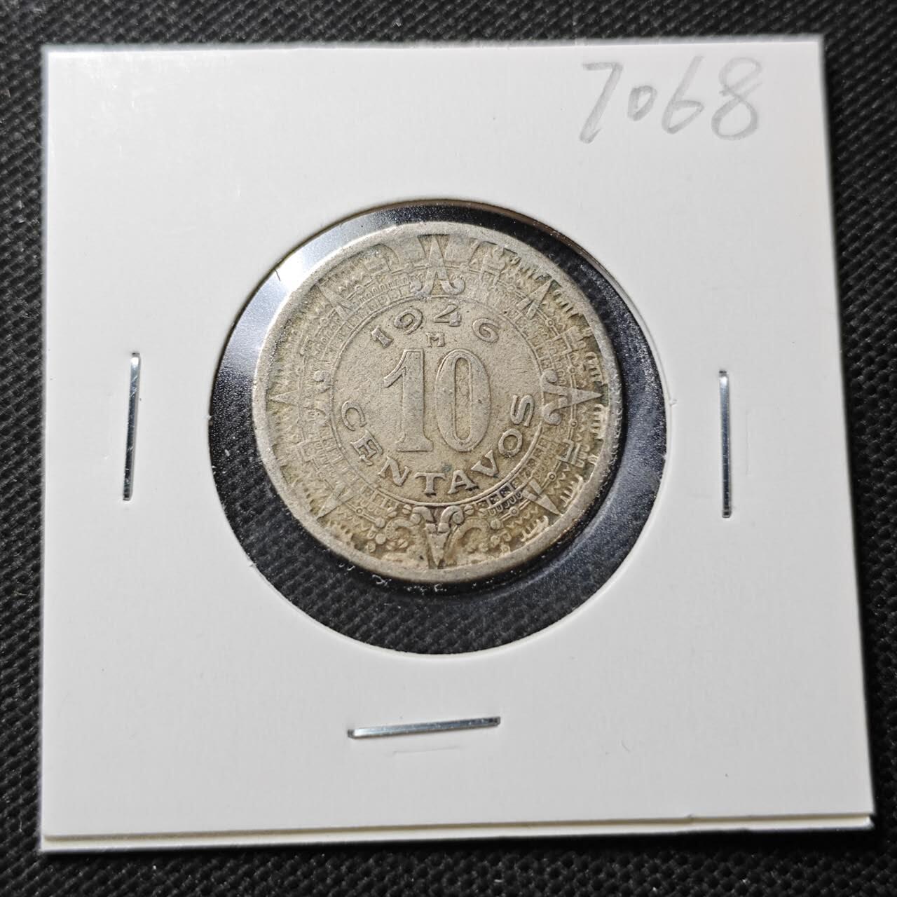 KK钱币收藏小铺  第370场  2月预留时间 周末发货  1946墨西哥10分牛逼