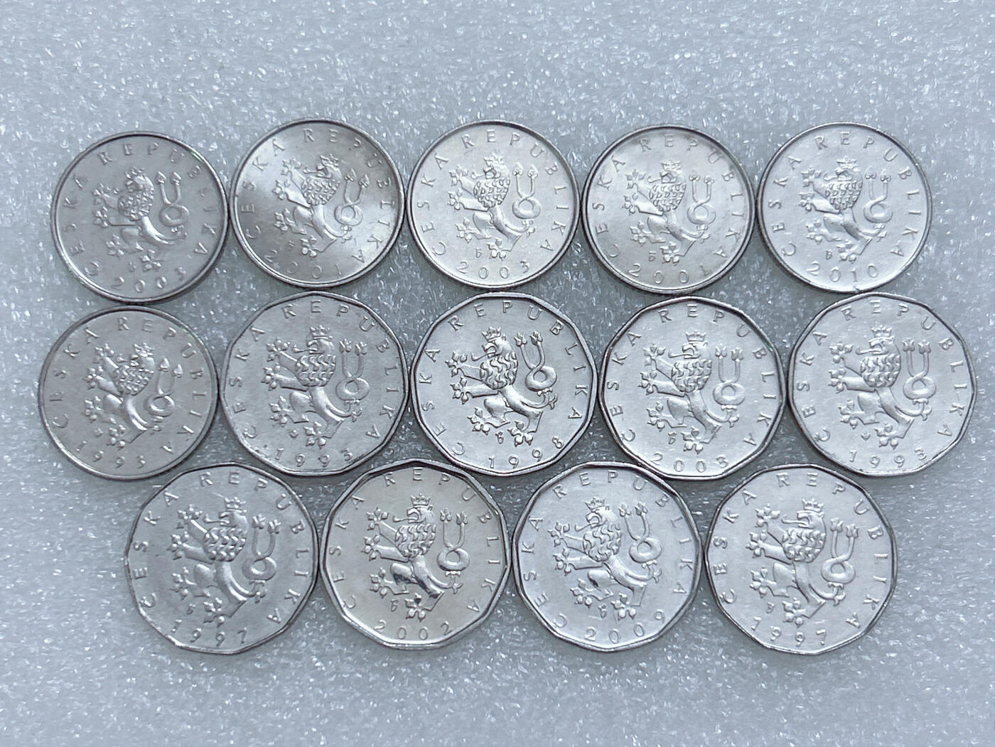 第一海外回流一元起拍收藏 散集专场  第265期 捷克1、2克朗硬币 14枚