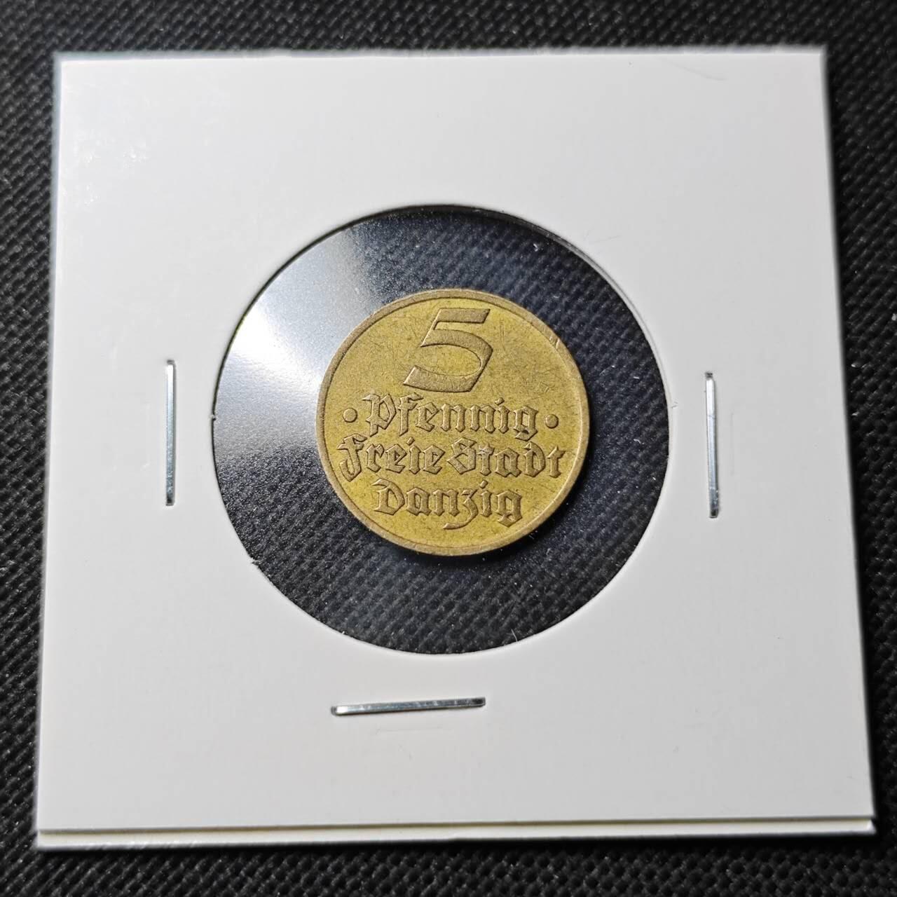 KK钱币收藏小铺  第370场  2月预留时间 周末发货  1932但泽5芬尼 少见