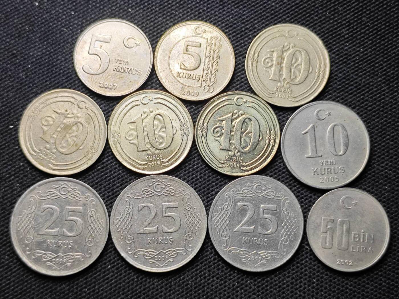 KK钱币收藏小铺  第370场  2月预留时间 周末发货  土耳其散币一组21枚