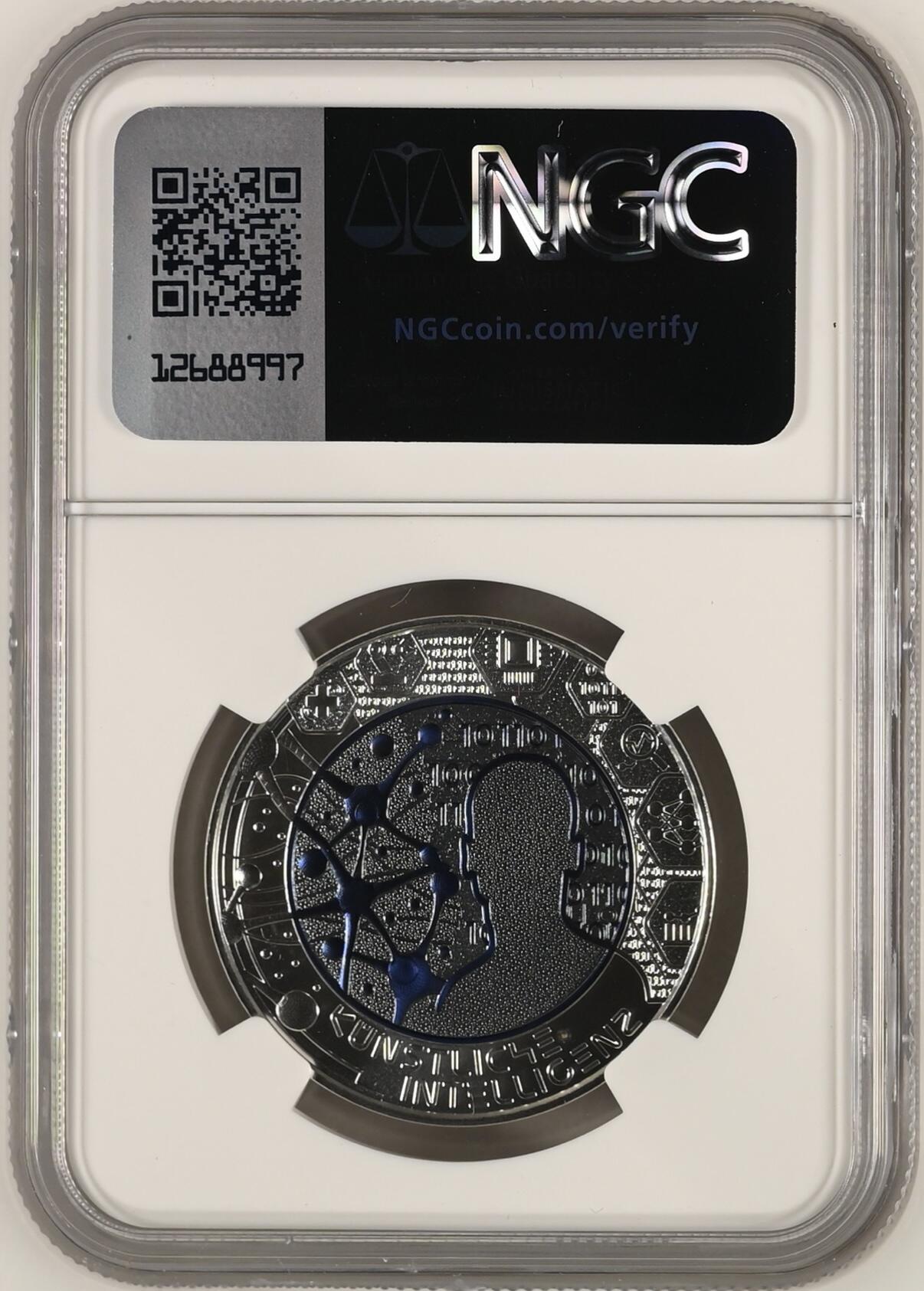 S&S Numismatic世界钱币-拍卖 第115期  获奖币*奥地利2019年 人工智能 25欧元银+铌双色纪念币盒证齐全 NGC MS70冠军分