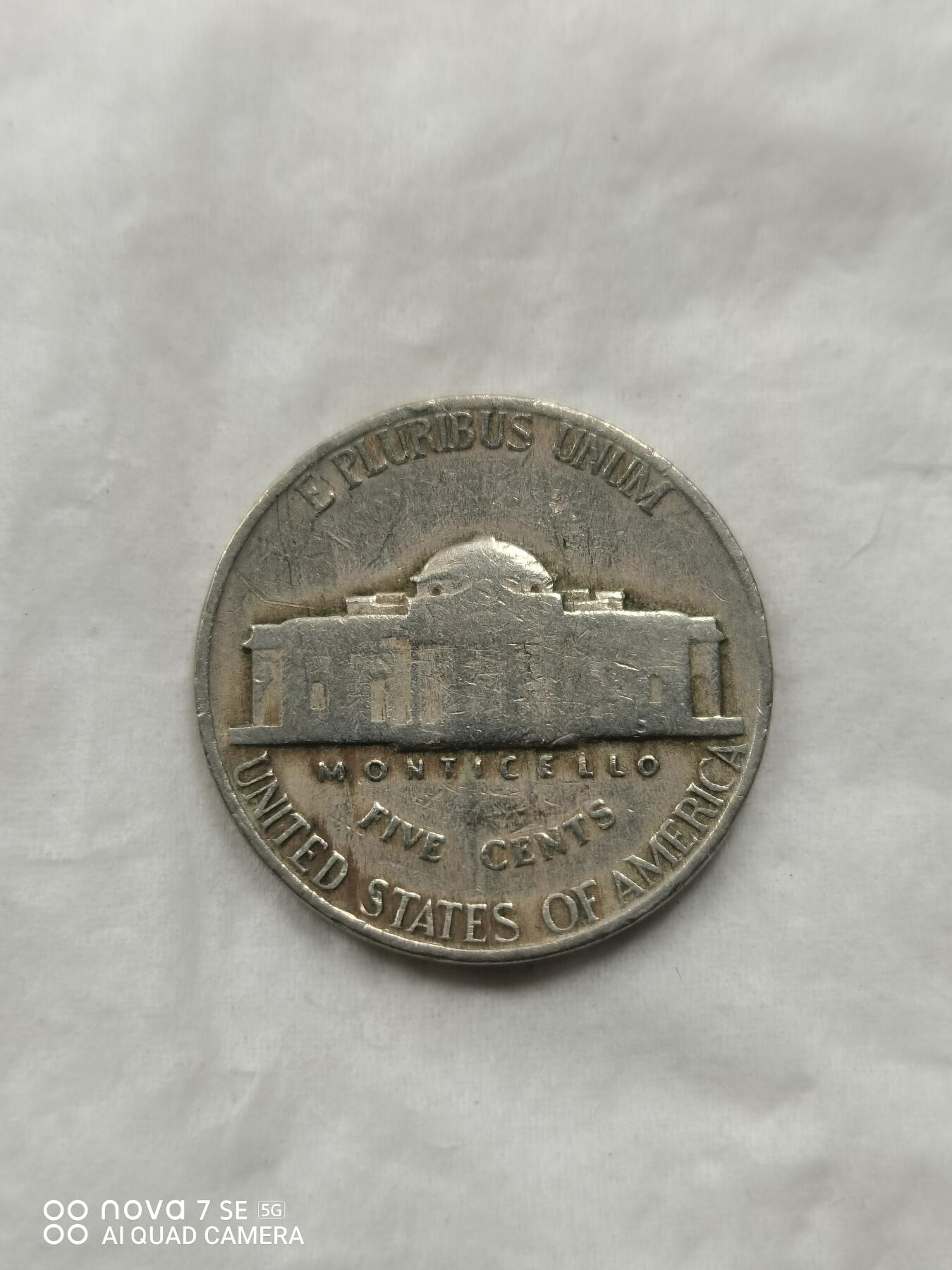 美国钱币 41年五美分银币