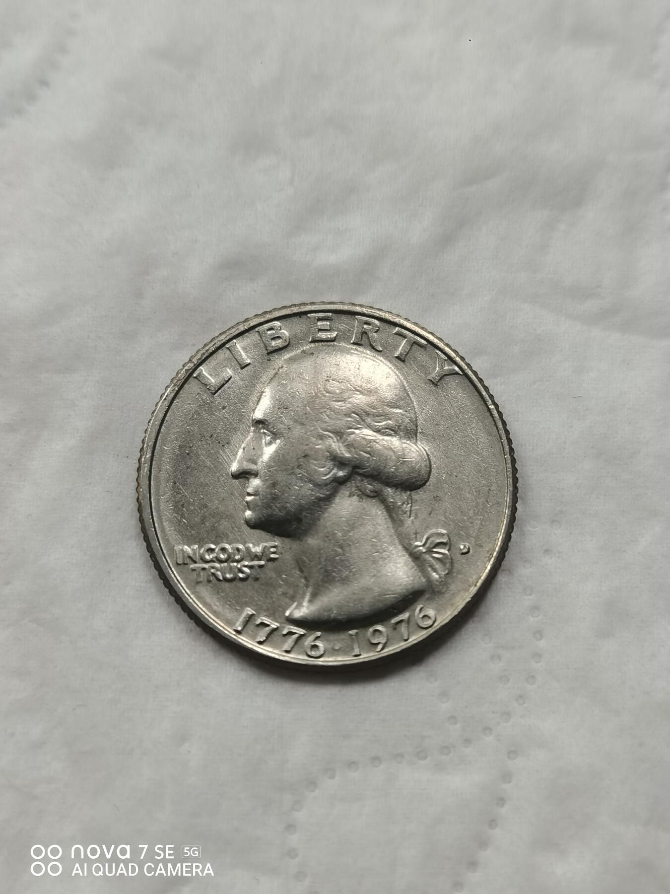 美国钱币 1976年25美分