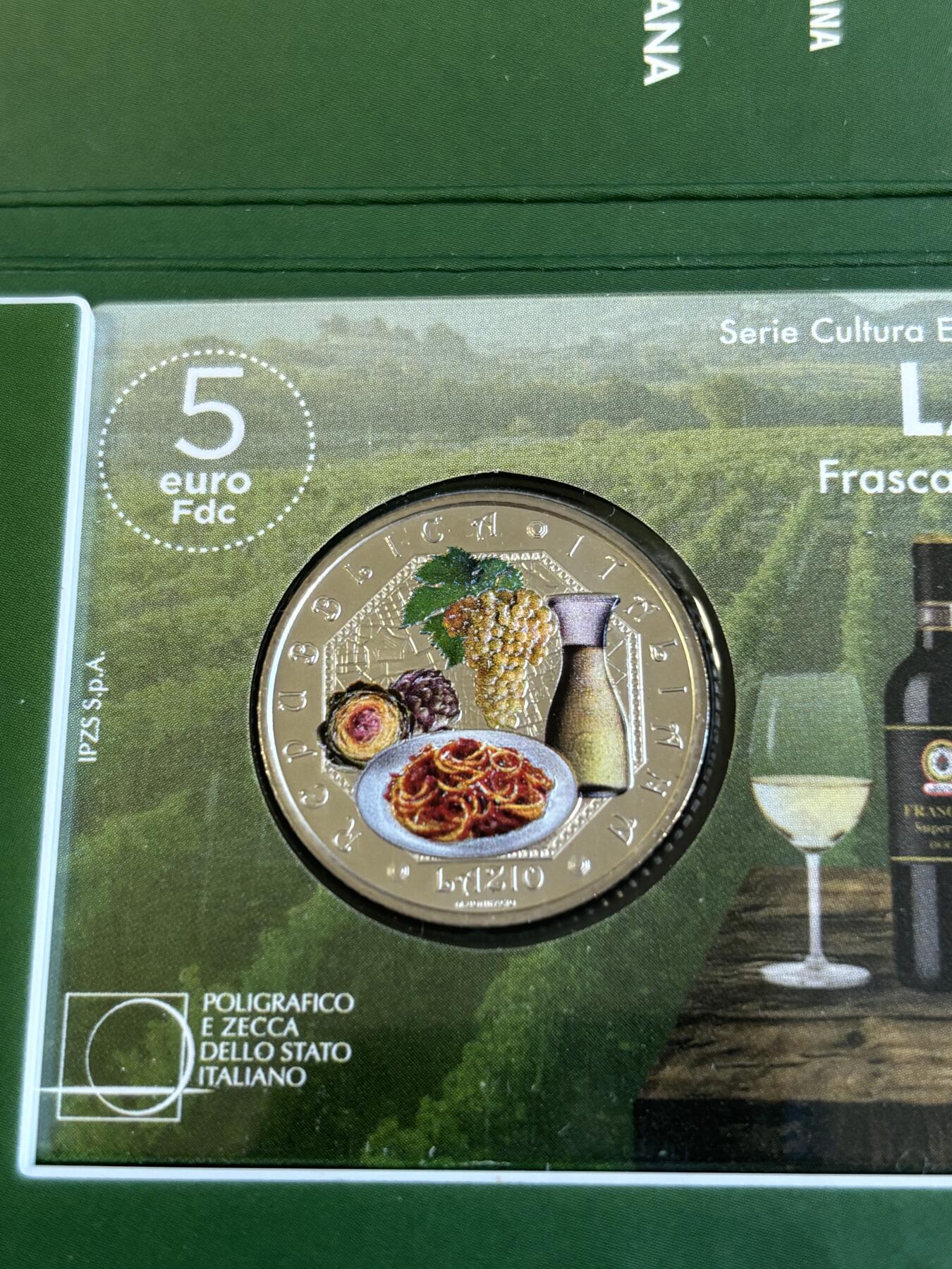 第181期拍卖 卡装意大利2023年饮食文化白葡萄酒培根番茄面纪念币