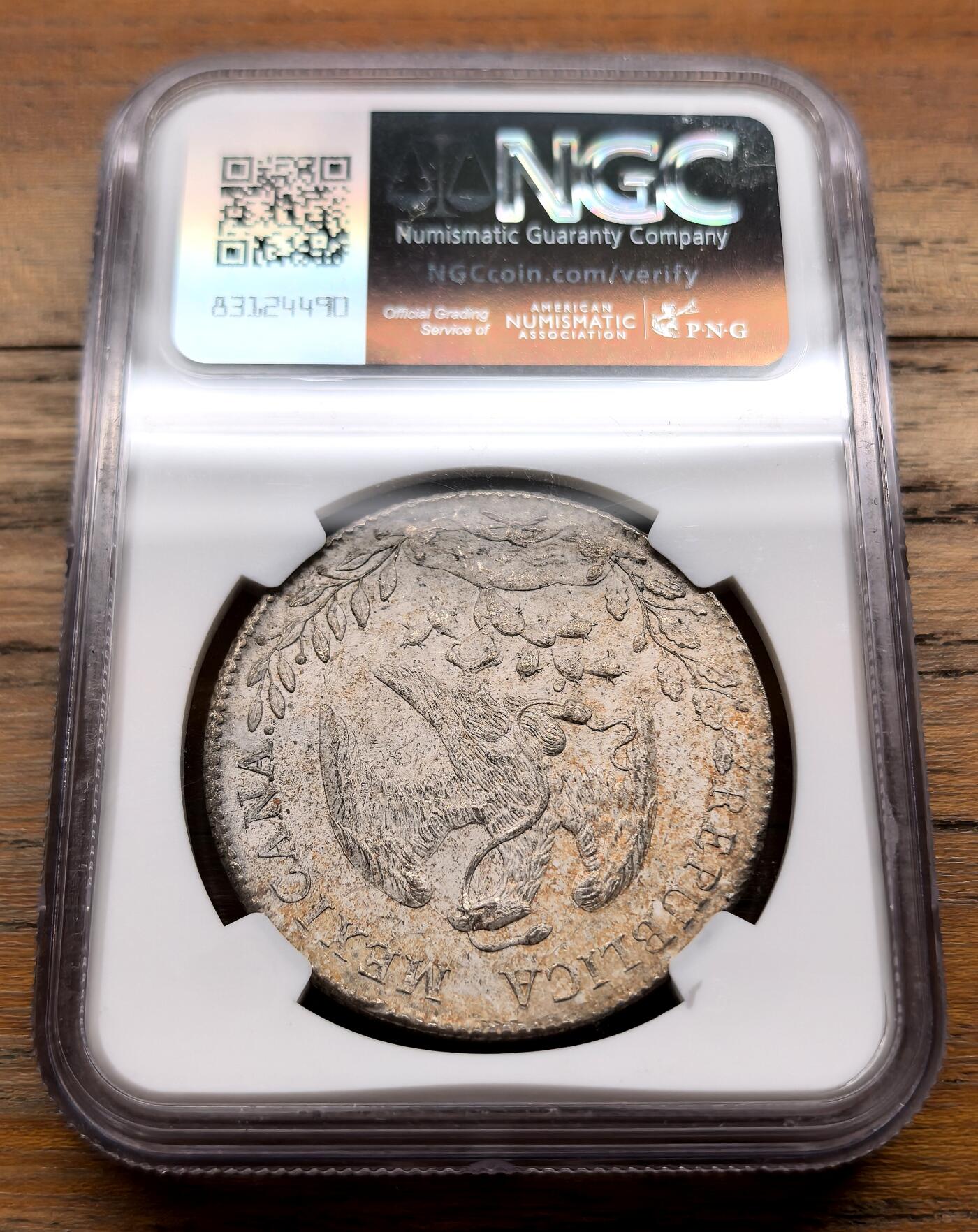 泉海漫舟·凡希社世界钱币微拍第三百十四期 1897ZSFZ墨西哥花边鹰洋NGC-MS61