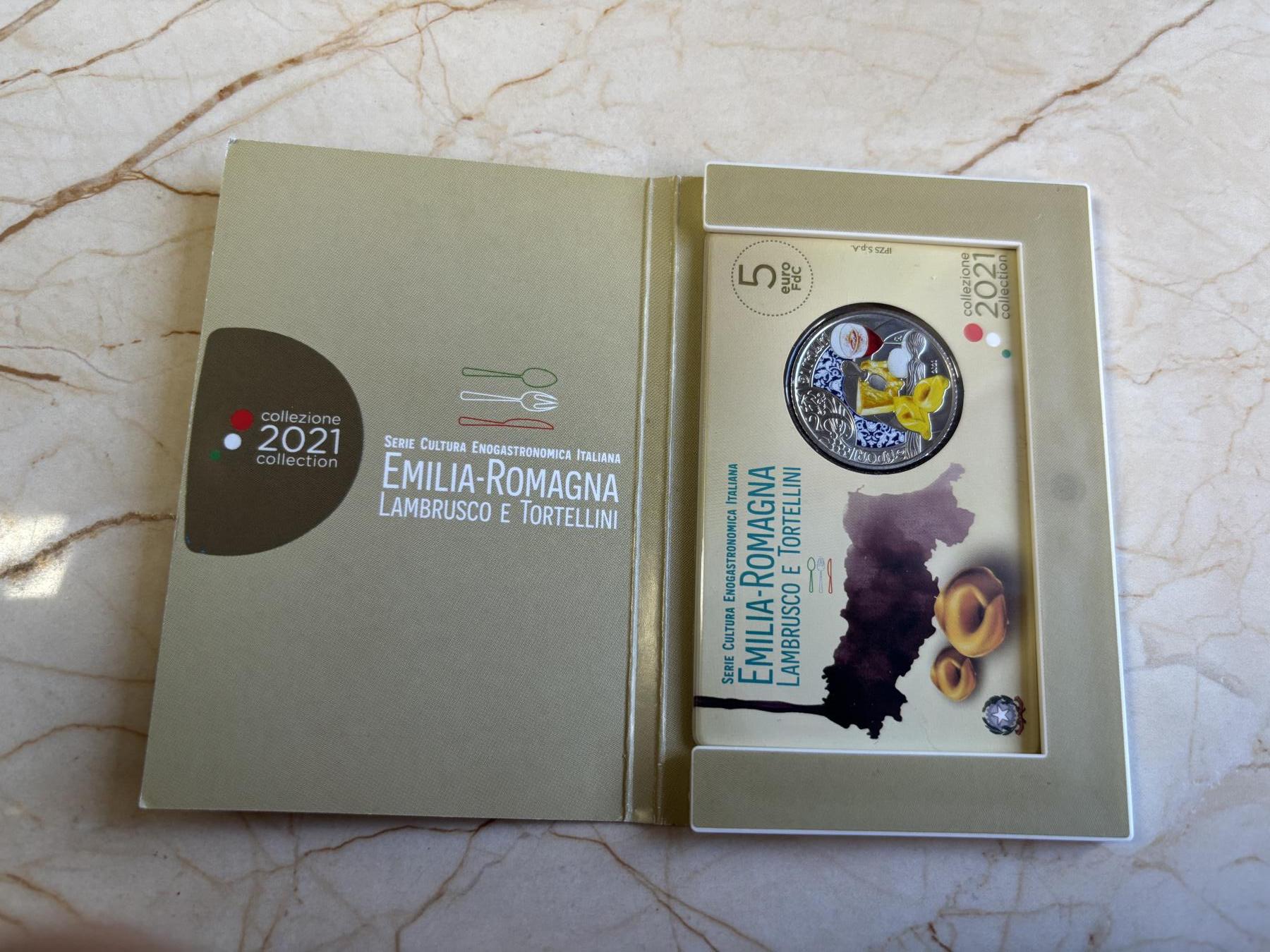 第181期拍卖 卡装意大利2021饮食文化系列2艾米利亚罗马涅纪念币