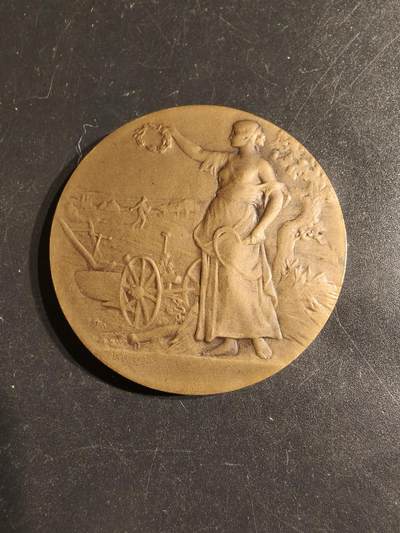 老王徽章第163期 13-15日三场连拍 16日统一发货  13、14日结束后可寄存 - 法国1926年中部地区农业委员会大铜章     直径50mm.    重量56.1g