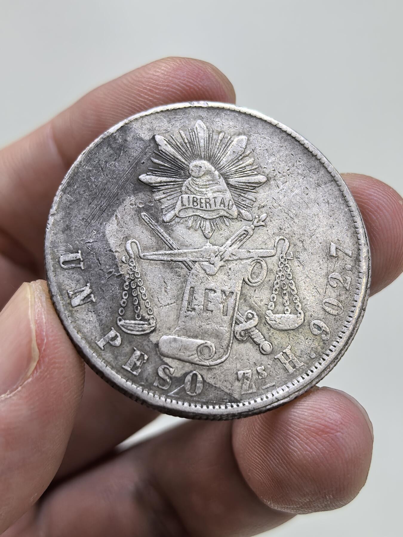 博洋堂世界钱币拍卖第146期（全场包邮） 墨西哥1872年ZS H版天平鹰洋