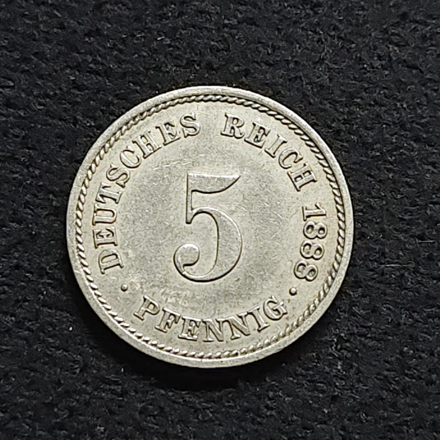 【全场包邮】纯粹捡漏拍476场（免费代拍第13场）调整中 德国第二帝国1888年短翅鹰5芬尼