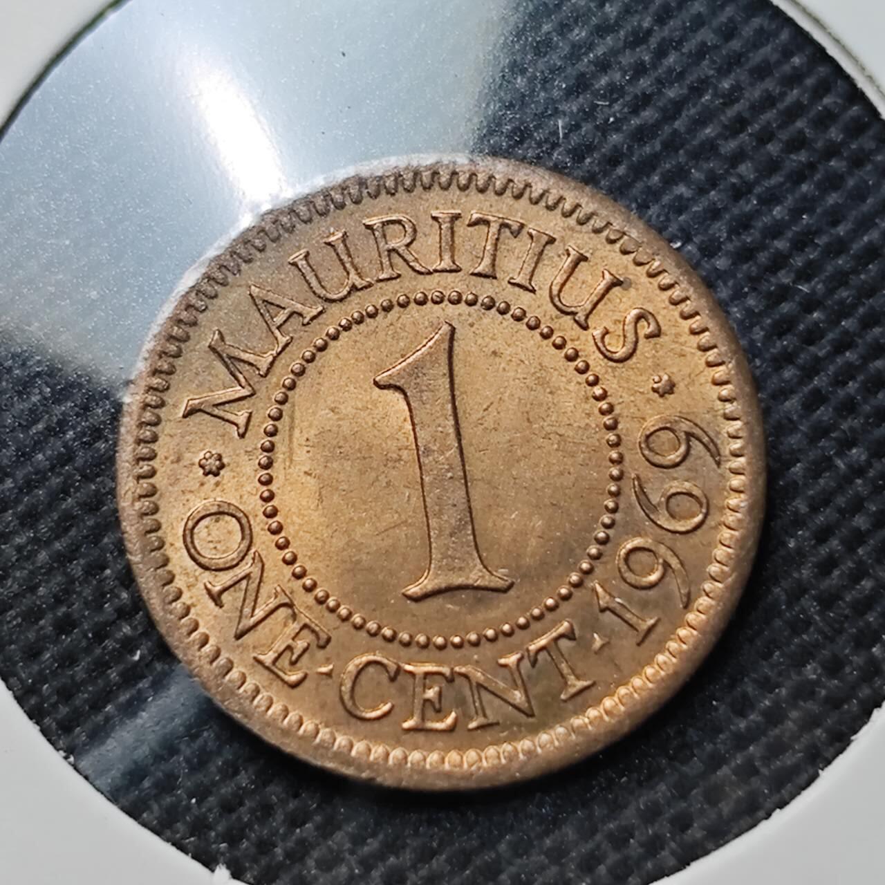 KK钱币收藏小铺  第370场  2月预留时间 周末发货  1969英属毛里求斯1分铜币 好品