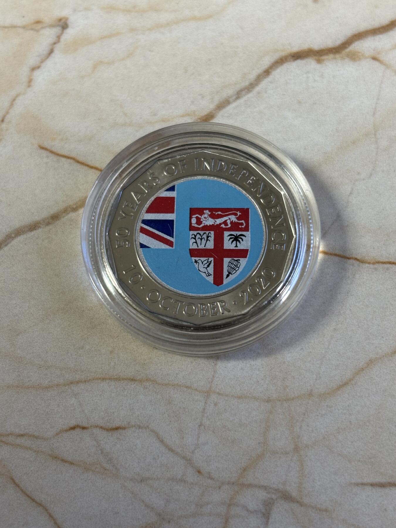 第181期拍卖 斐济2020年独立50周年50分彩色纪念币