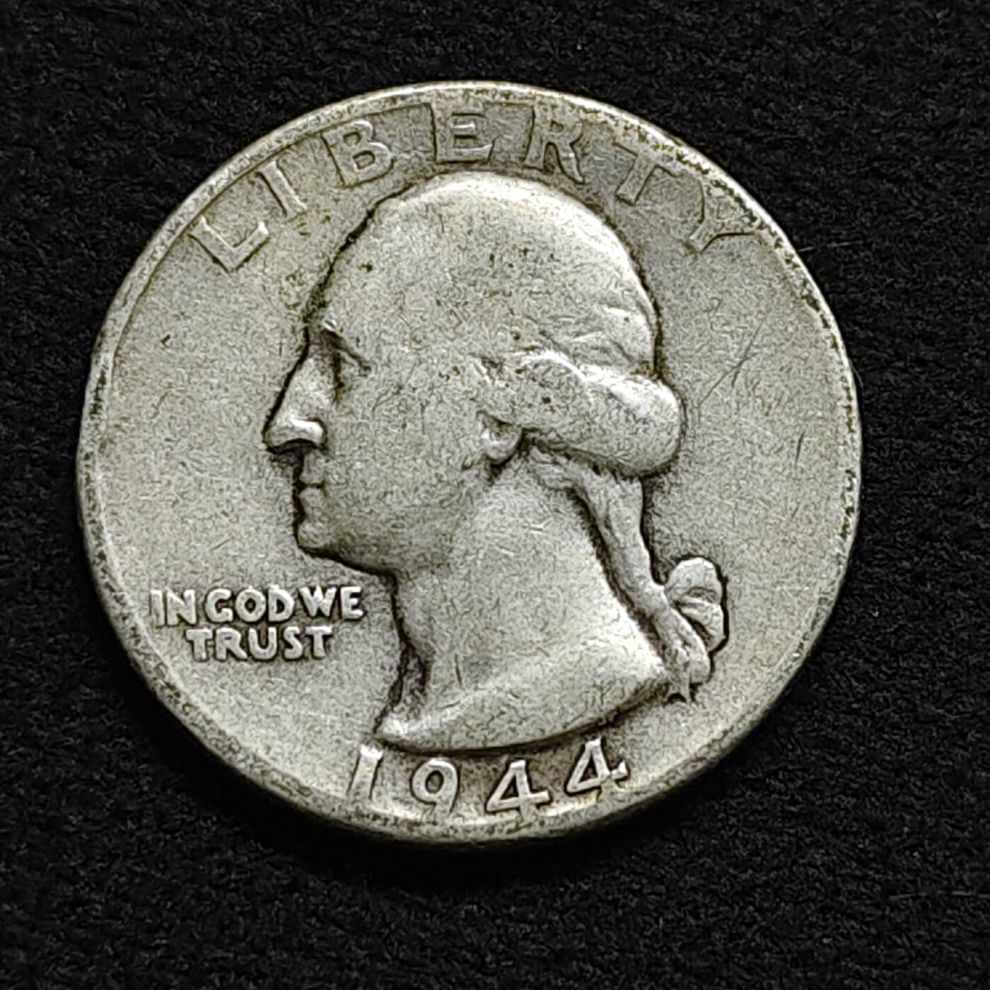 【全场包邮】纯粹捡漏拍476场（免费代拍第13场）调整中 美国1944年华盛顿25分银币