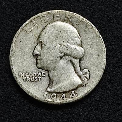 【全场包邮】纯粹捡漏拍476场（免费代拍第13场）调整中 - 美国1944年华盛顿25分银币