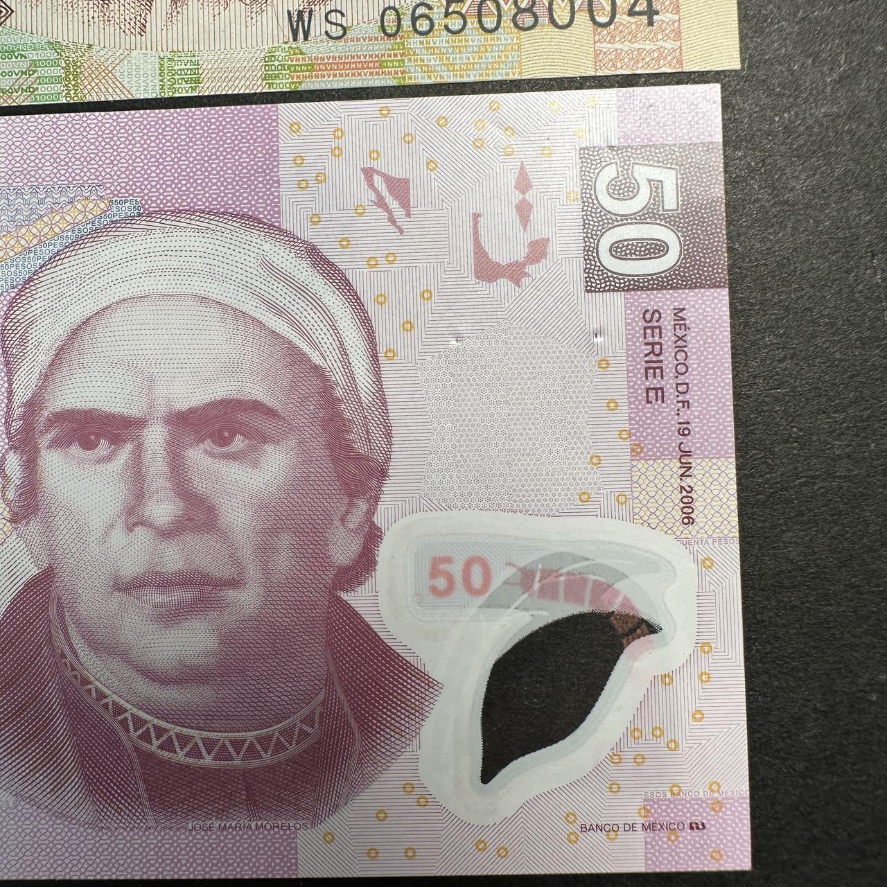 蒂克钱币-第47场 外国平价纸币拍卖 越南墨西哥塑料钞2枚 