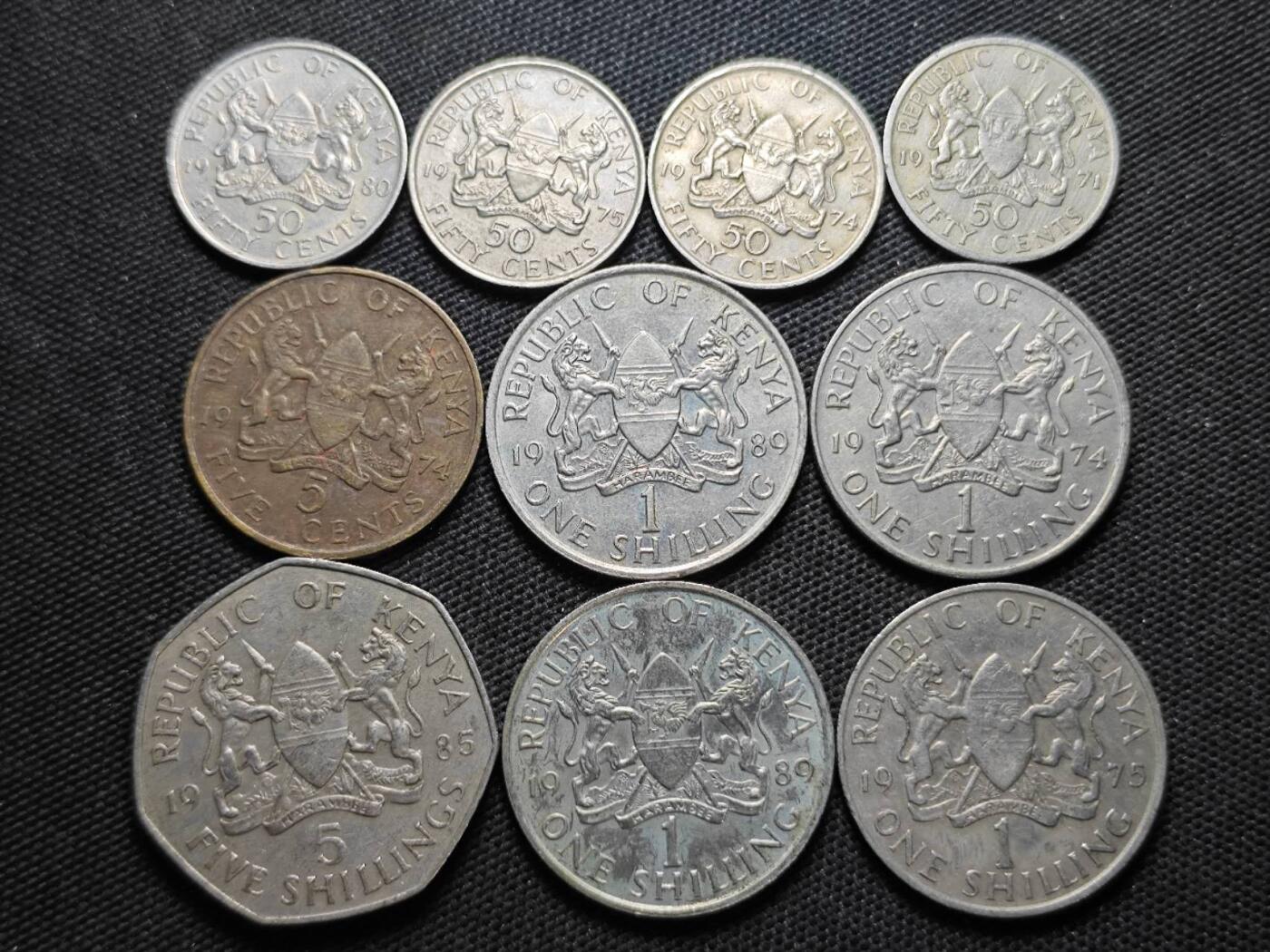 KK钱币收藏小铺  第370场  2月预留时间 周末发货  肯尼亚一组10枚