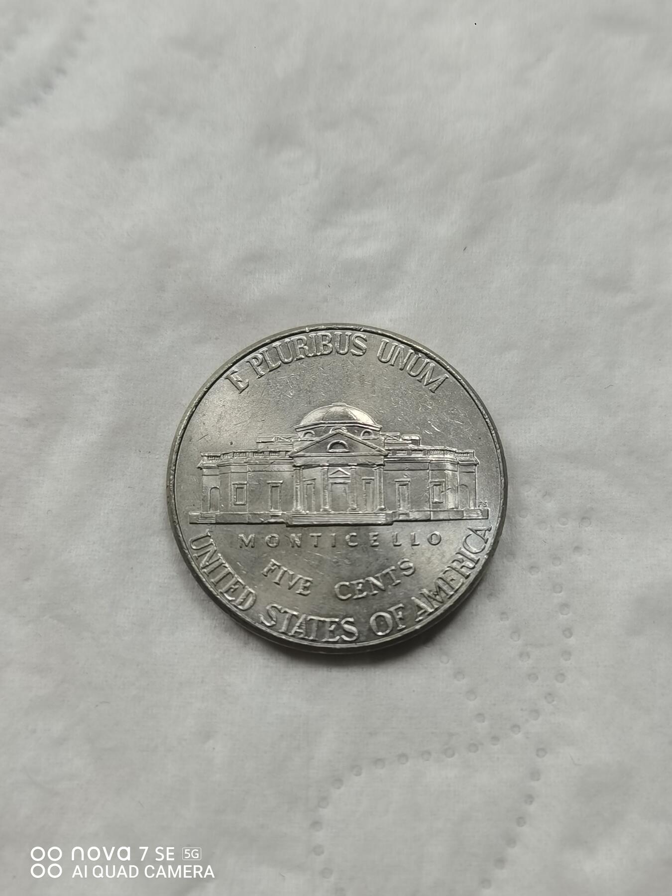 美国钱币 2016年五美分镍币