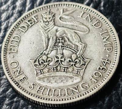 文馨钱币收藏第 281 场，【 长期接收代拍品】银元，银币，套币，纸币专场（本场截拍后休息三天，19 号发货） - 极美品 1934 年英国乔治五世 1 先令 银币