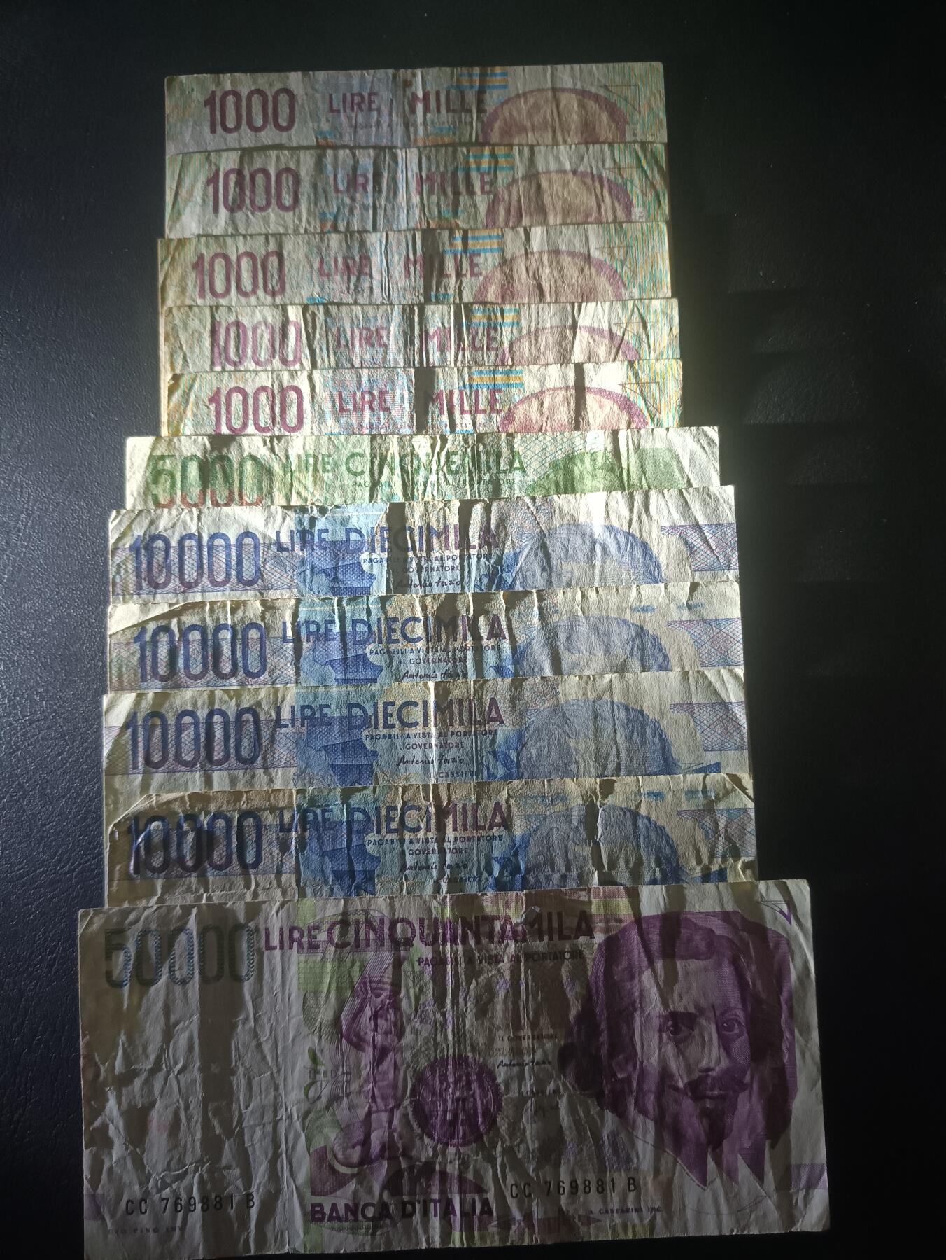 2025十一月第四期，总202期 意大利纸币批量11张流通弱品—流通品相