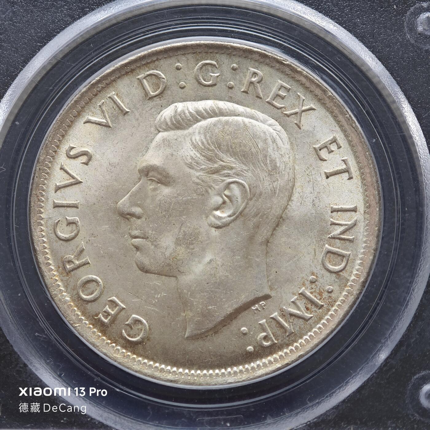 【德藏】世界币章拍卖第153期（拍品征集中~欢迎藏友联系） 1939年 加拿大乔治六世1元银币 PCGS MS63 绝版绿标老盒 币及封装盒都是一件收藏品
