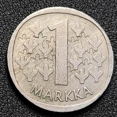 泉币菌-第128附加场-精品福利场（本场拍品多，请提前出价） - 芬兰1980年1马克 冷杉 狮子持剑 N版 铜镍币  24mm