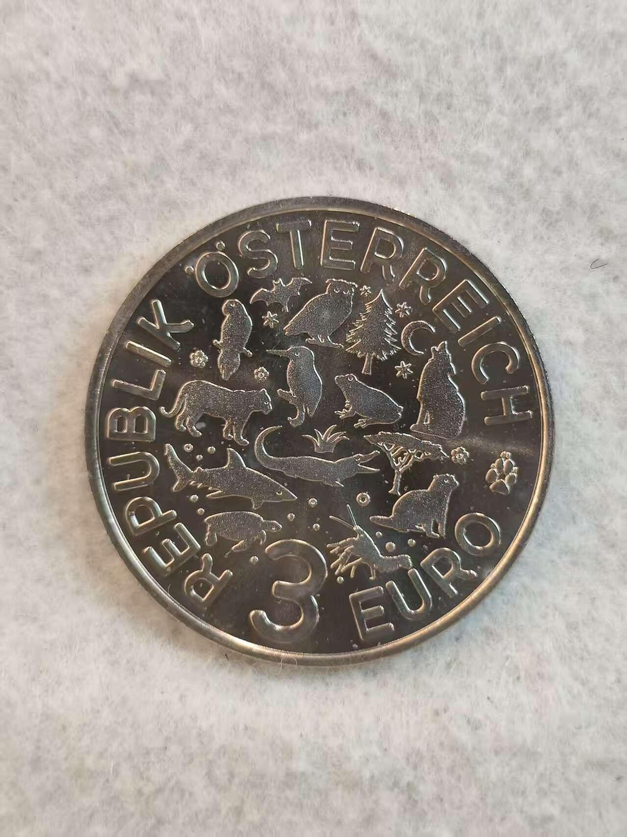 G&W世界散币，银币处理专场（第36场） 奥地利2019年3欧元  濒危动物保护 水濑