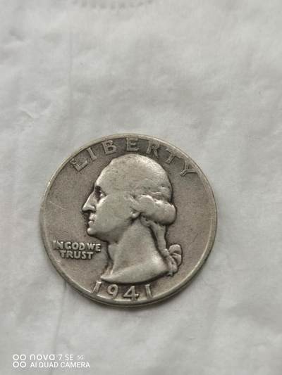 美国钱币 - 41年25美分银币