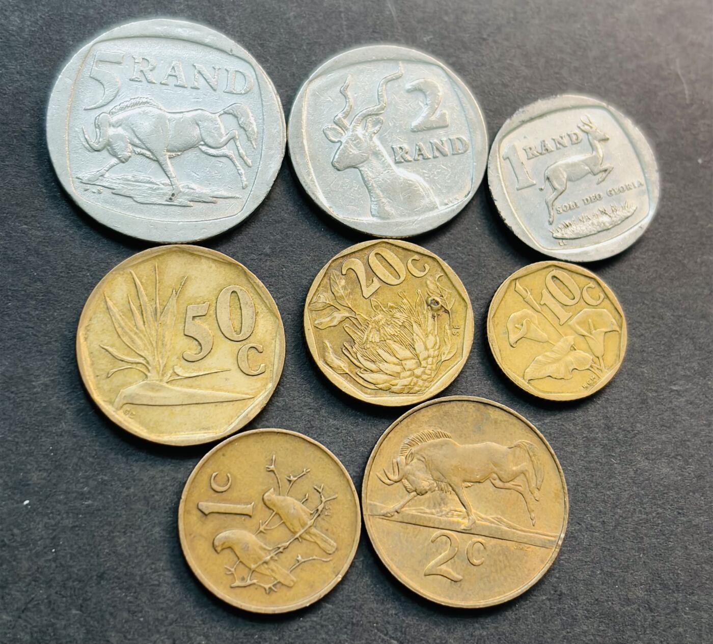 文馨钱币收藏第 281 场，【 长期接收代拍品】银元，银币，套币，纸币专场（本场截拍后休息三天，19 号发货） 南非 1 分-5 伊兰特 8 枚套币