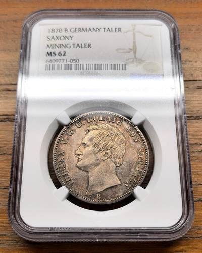 泉海漫舟·凡希社世界钱币微拍第三百十四期 - 1870B德国萨克森矿业泰勒NGC-MS62