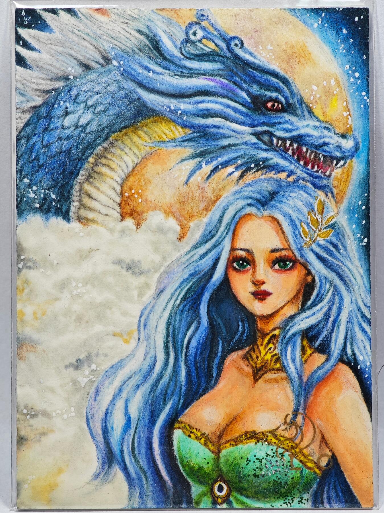 白泽拍卖卡牌手绘专场第28期（细雨生寒、寻梅闻香） 2025 LEO手绘卡 龙女  萌萌亲签