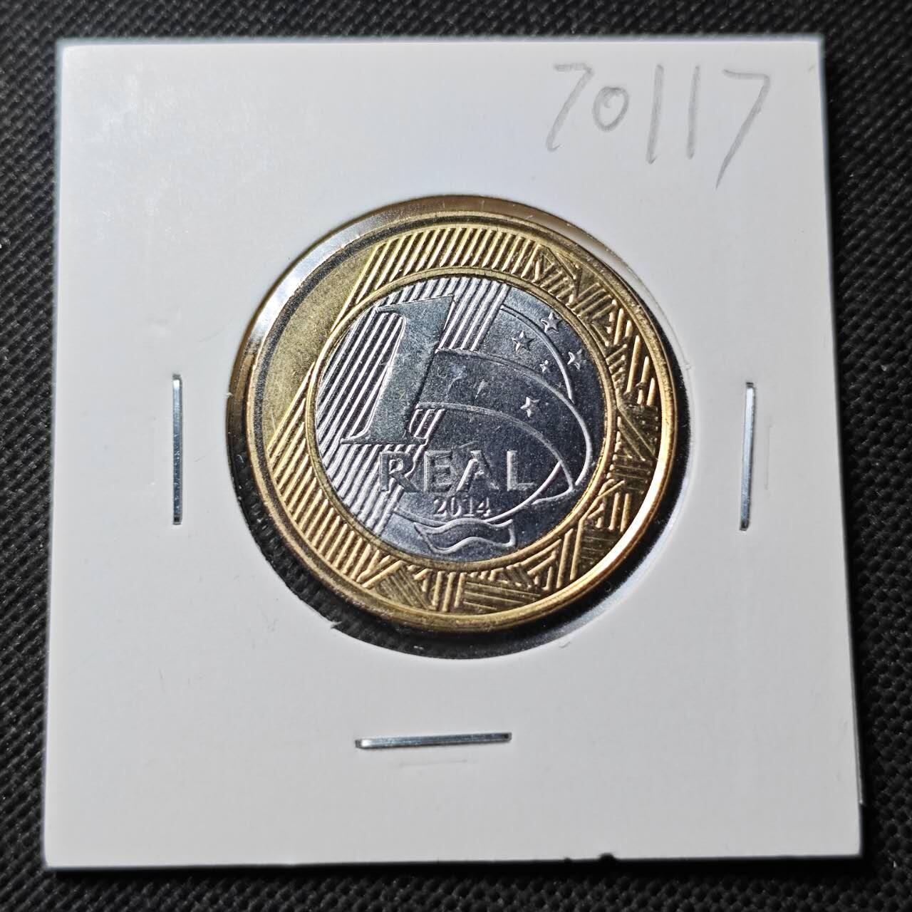 KK钱币收藏小铺  第370场  2月预留时间 周末发货  巴西1瑞尔双色币