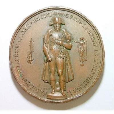 【艺术】法国艺术大章1833年 双面拿破仑雕像 高浮雕精制大铜章 55MM - 【艺术】法国艺术大章1833年 双面拿破仑雕像 高浮雕精制大铜章 55MM