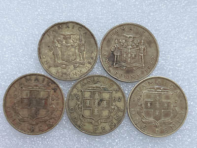 第一海外回流一元起拍收藏 散集专场  第265期 - 英属牙买加1便士硬币 5枚