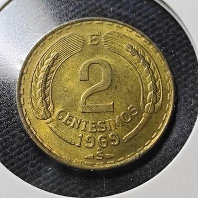 KK钱币收藏小铺  第370场  2月预留时间 周末发货 -  1969智利2分铜币 好品