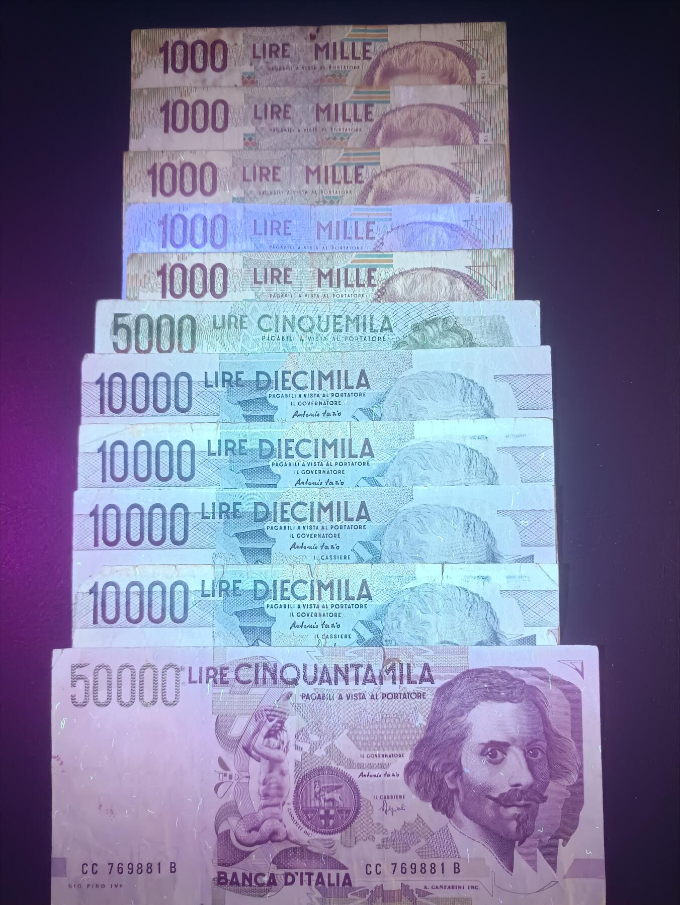 2025十一月第四期，总202期 意大利纸币批量11张流通弱品—流通品相