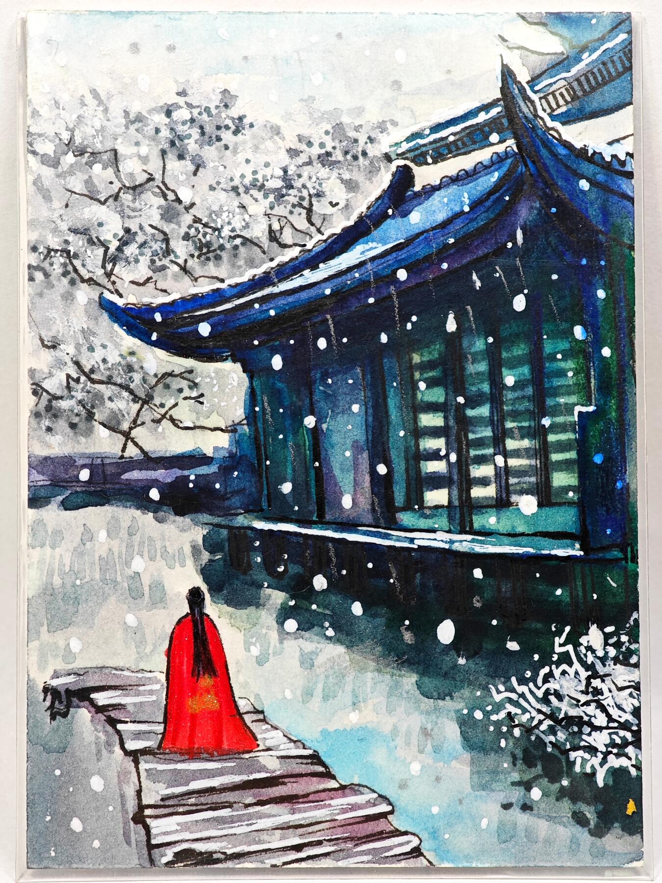 白泽拍卖卡牌手绘专场第28期（细雨生寒、寻梅闻香）