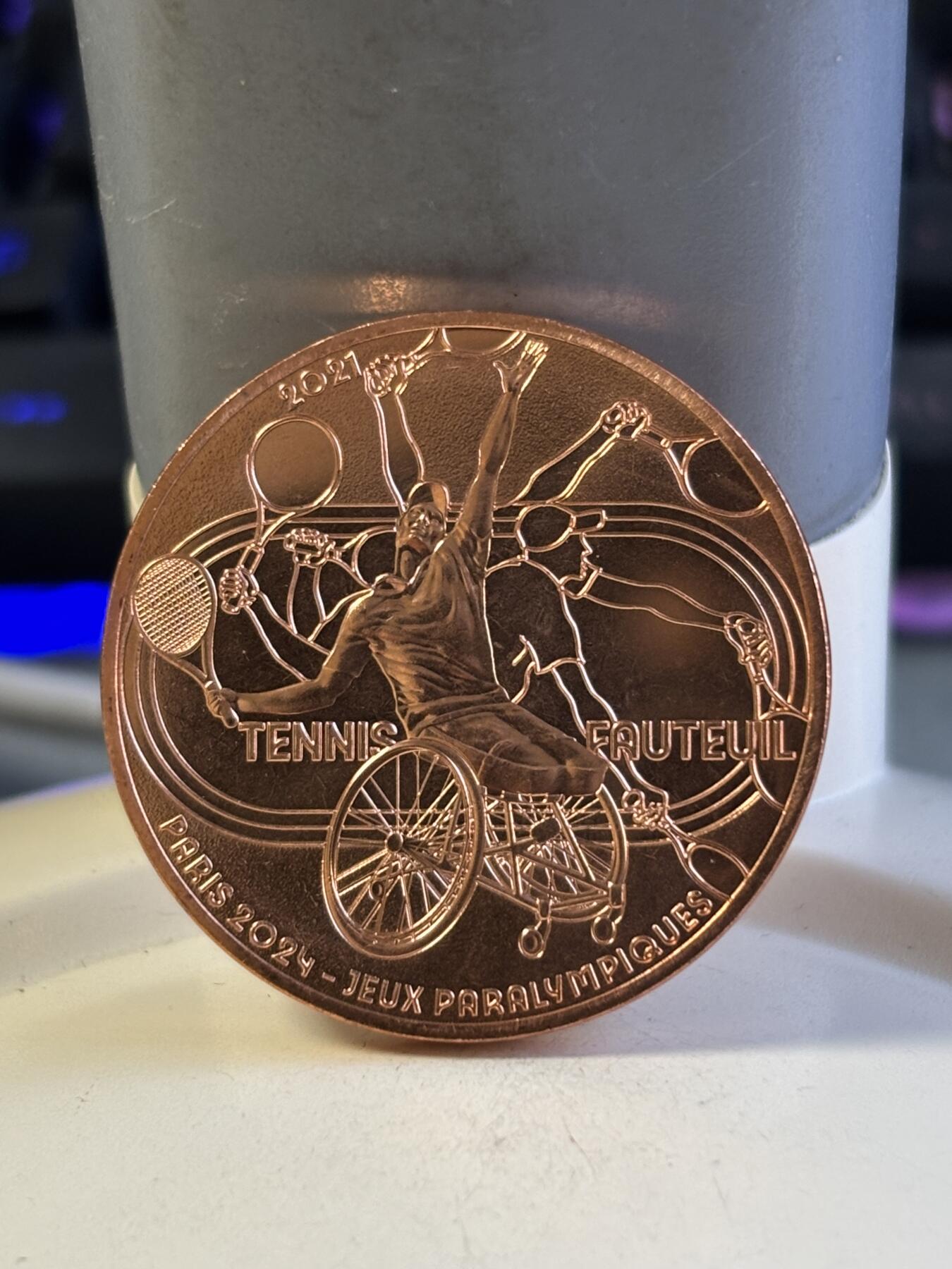 第181期拍卖 法国2021年2024奥运项目轮椅网球纪念铜币