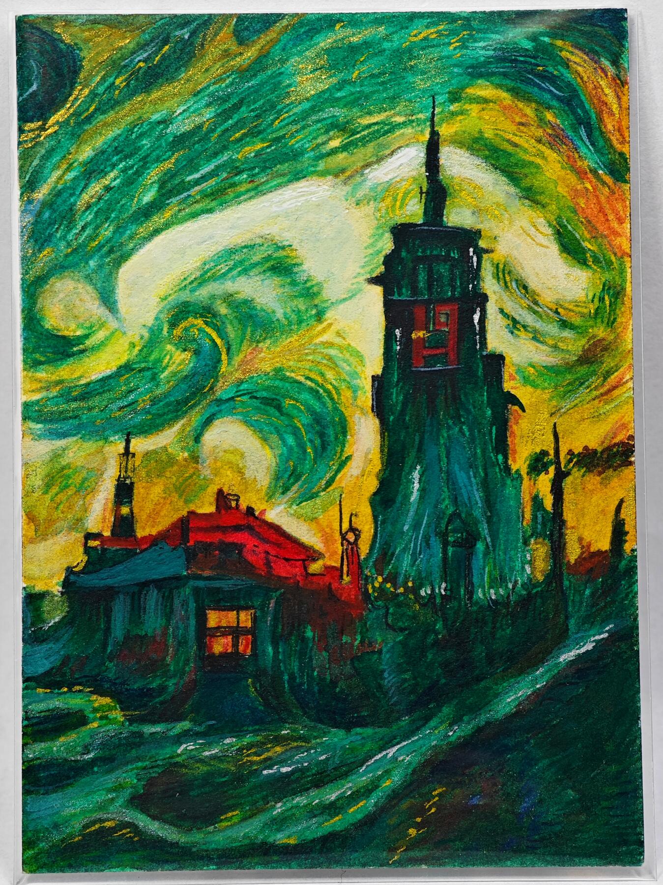 白泽拍卖卡牌手绘专场第28期（细雨生寒、寻梅闻香） 2025 ARTIST手绘卡 星空  玖十回亲签