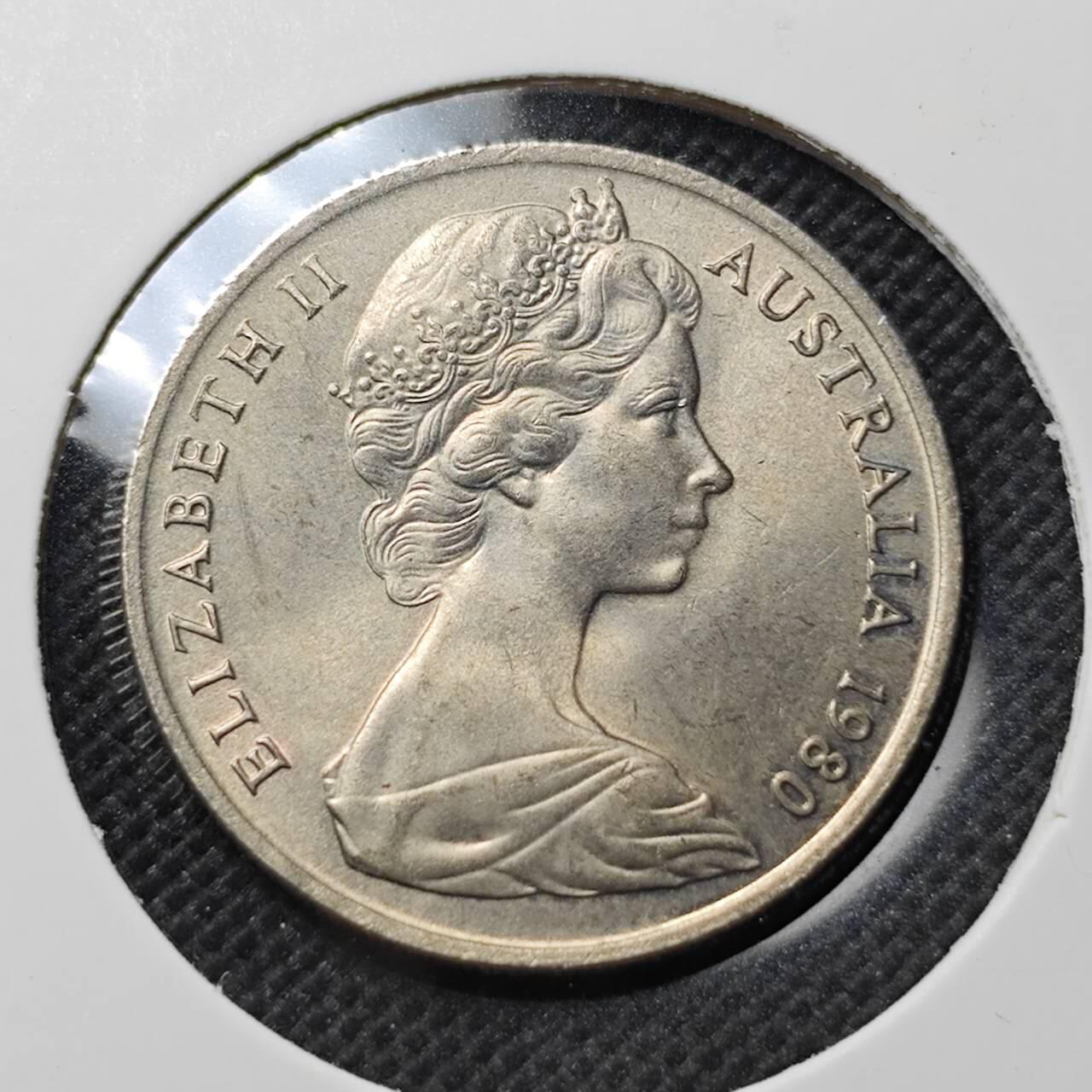 KK钱币收藏小铺  第370场  2月预留时间 周末发货  1980澳大利亚10分 好品