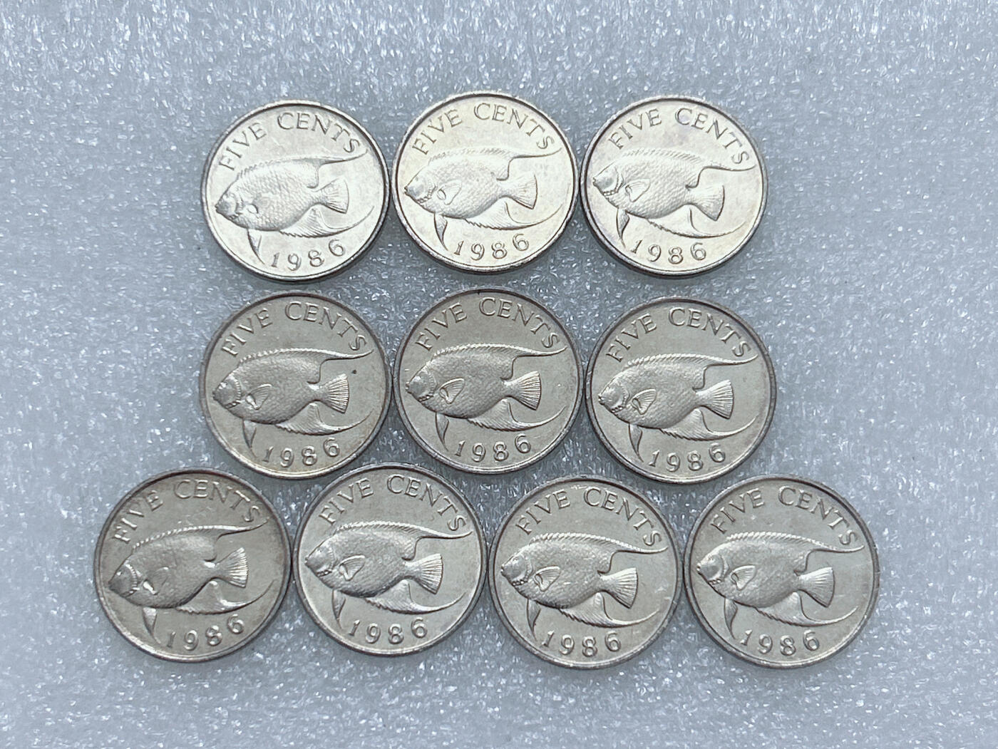 第一海外回流一元起拍收藏 散集专场  第265期 百慕大1986年5分硬币 10枚 原光近新品