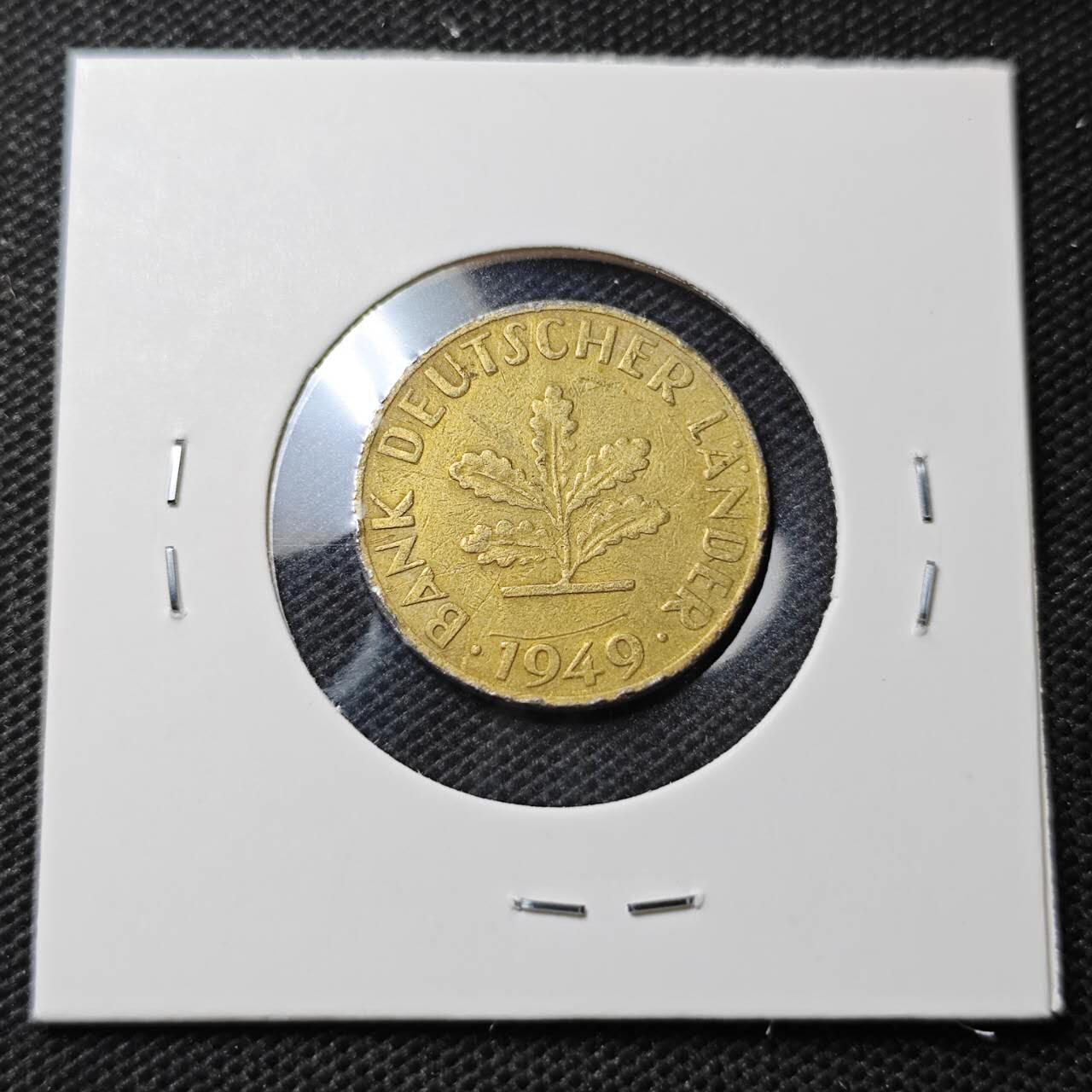 KK钱币收藏小铺  第370场  2月预留时间 周末发货  1949西德10芬尼 早期银行版