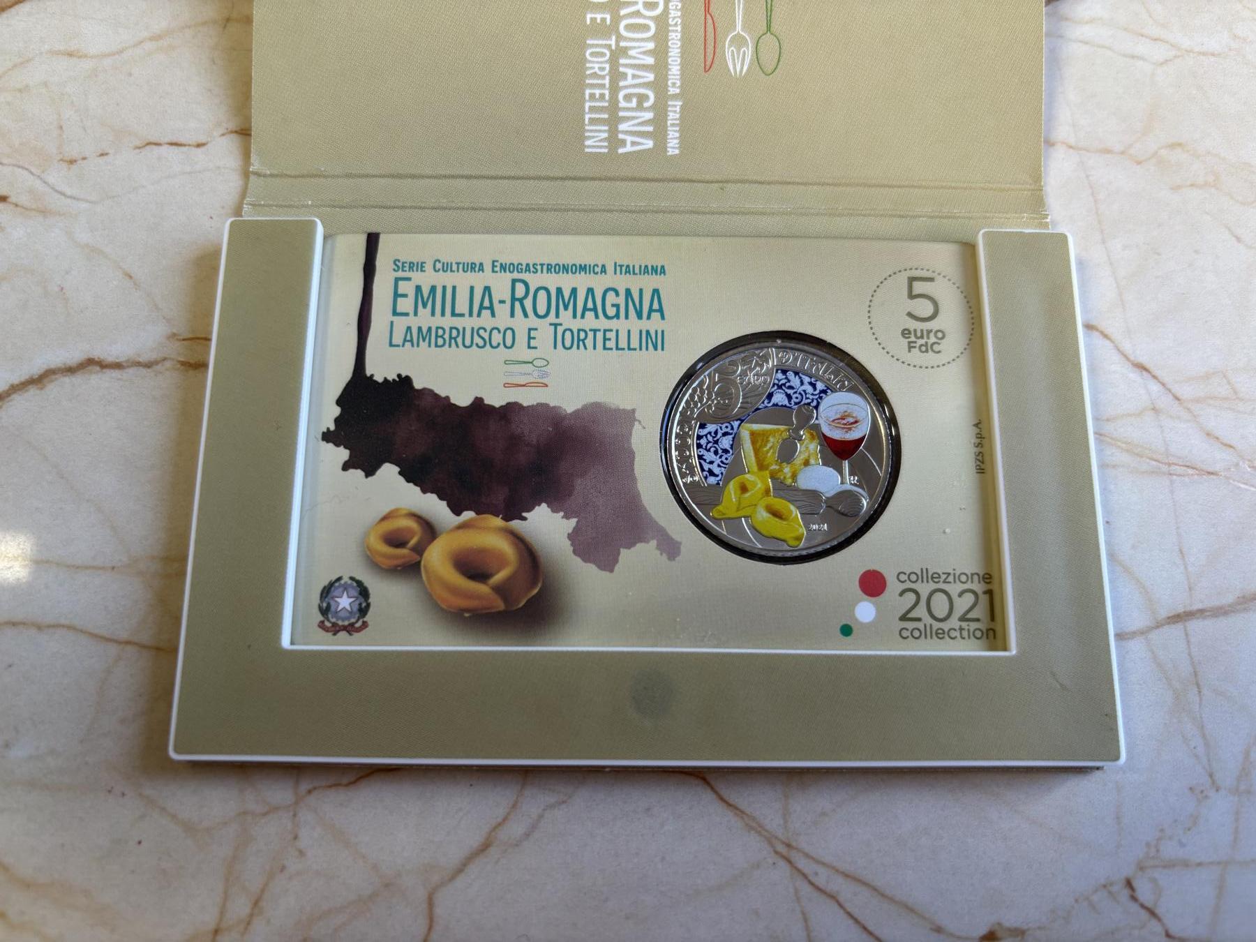 第181期拍卖 卡装意大利2021饮食文化系列2艾米利亚罗马涅纪念币