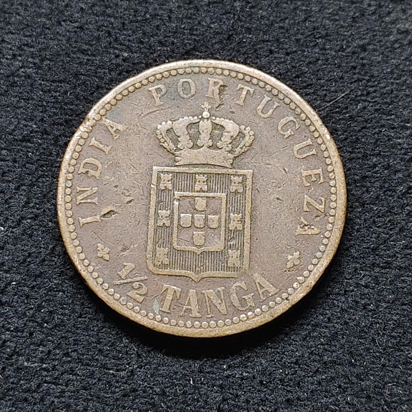 【全场包邮】纯粹捡漏拍476场（免费代拍第13场）调整中 葡属印度1901年（MCMI）卡洛斯一世1/2唐吉铜币