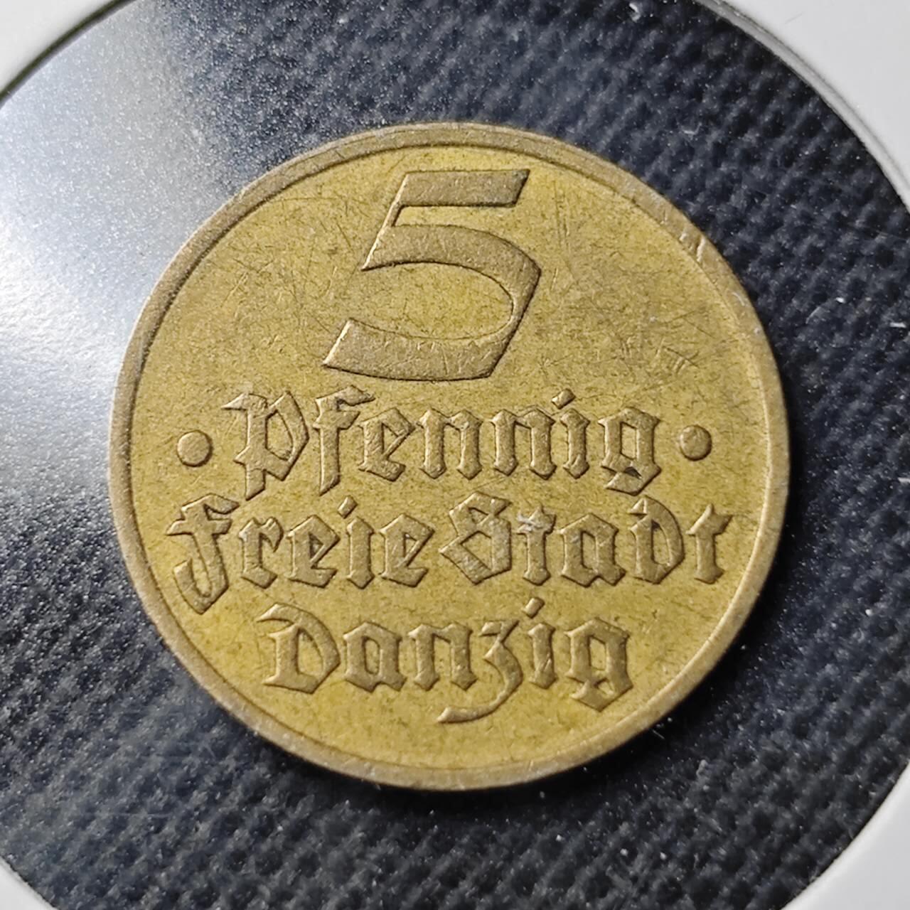 KK钱币收藏小铺  第370场  2月预留时间 周末发货  1932但泽5芬尼 少见