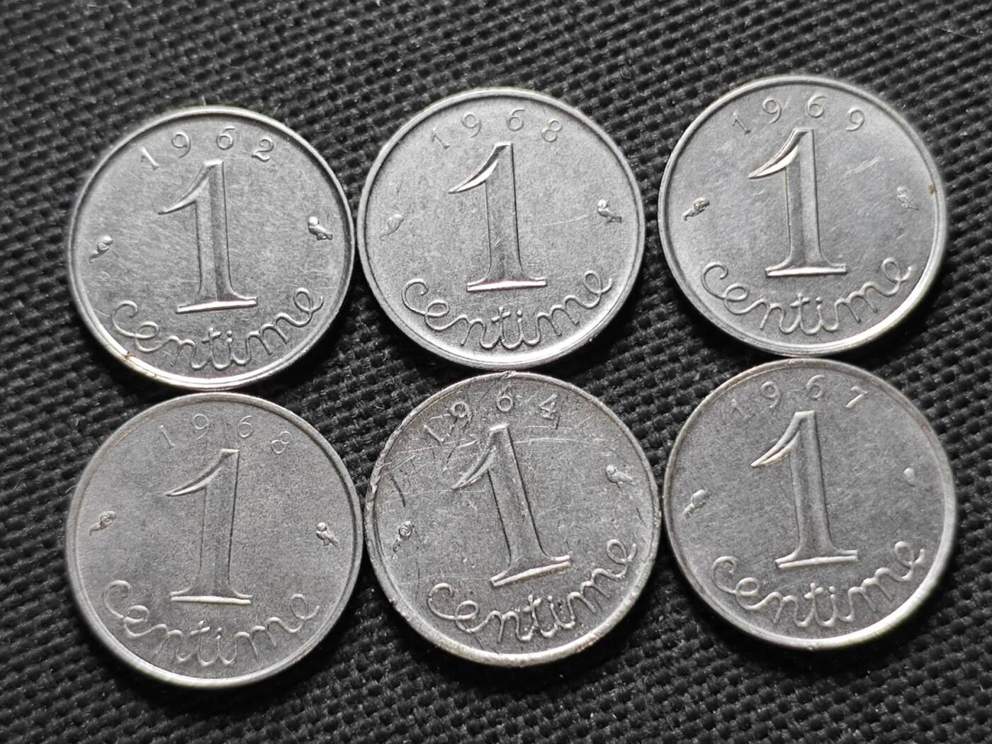 KK钱币收藏小铺  第370场  2月预留时间 周末发货  法国1生丁6枚