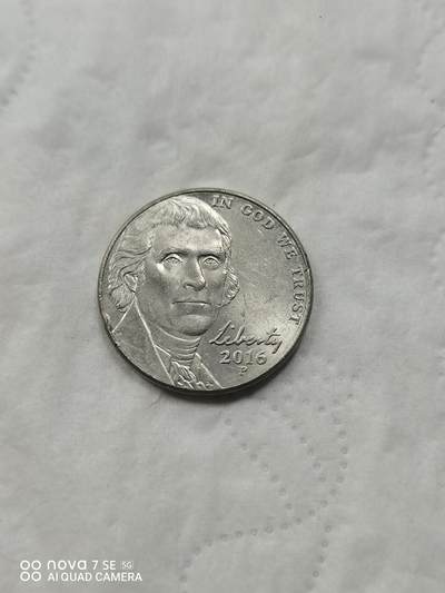 美国钱币 - 2016年五美分镍币