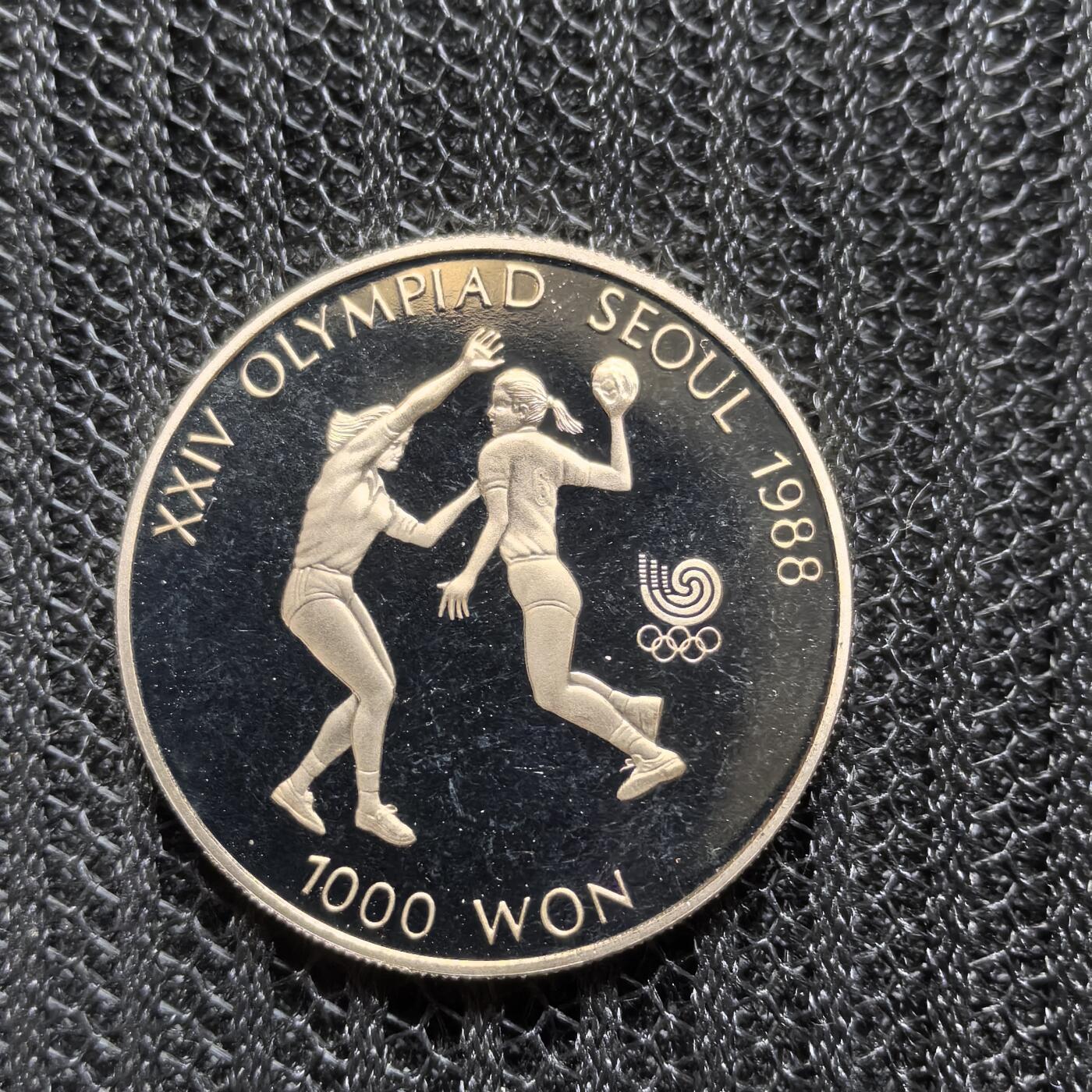 道一币馆币章第一百五十四场 韩国1987年汉城奥运会-排球1000元精制纪念币