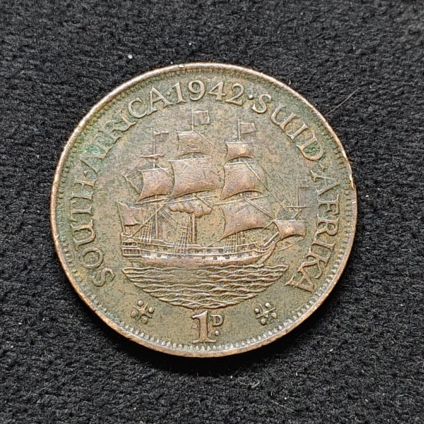 【全场包邮】纯粹捡漏拍476场（免费代拍第13场）调整中 南非1942年乔治六世1便士大铜币