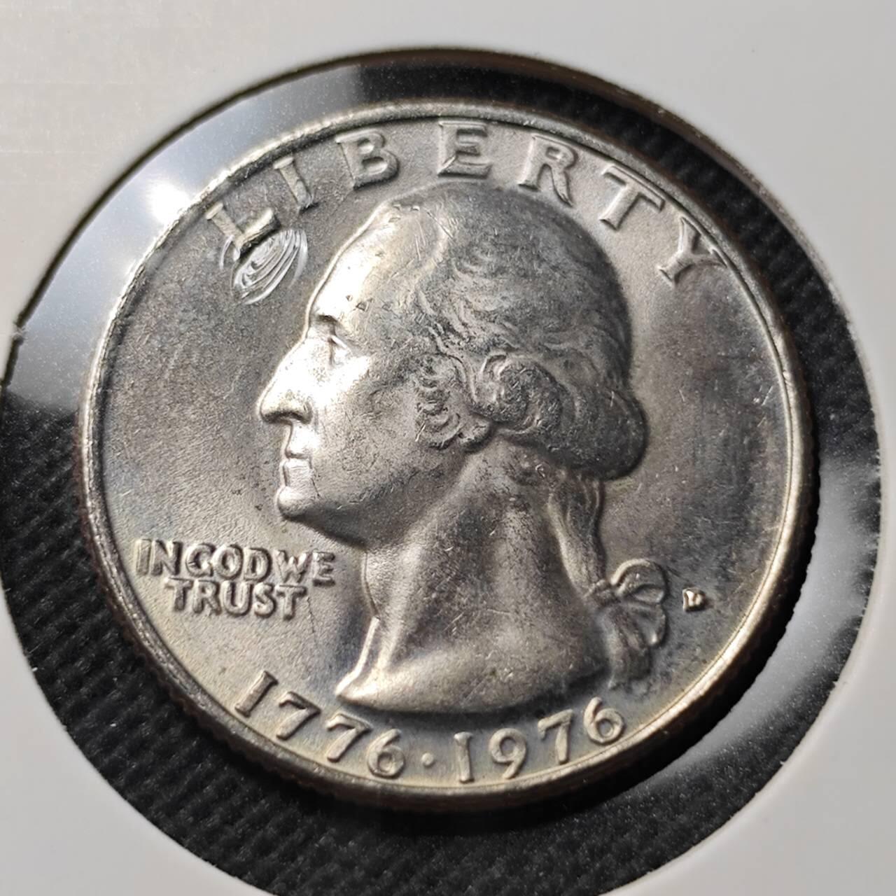 KK钱币收藏小铺  第370场  2月预留时间 周末发货  1976美国25分纪念币 好品