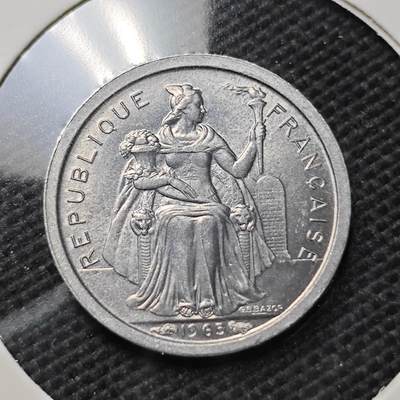 KK钱币收藏小铺  第370场  2月预留时间 周末发货 -  1965法属波利尼西亚50分